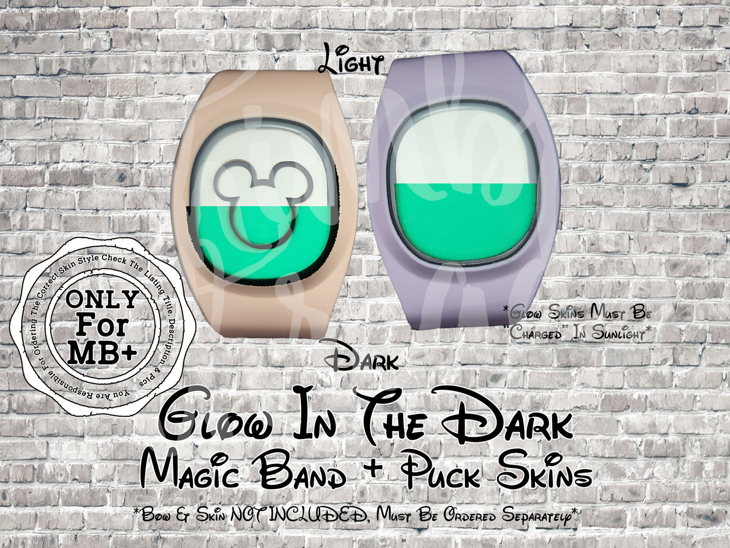 Glitter Magic Band + Decal Skin Puck ONLY