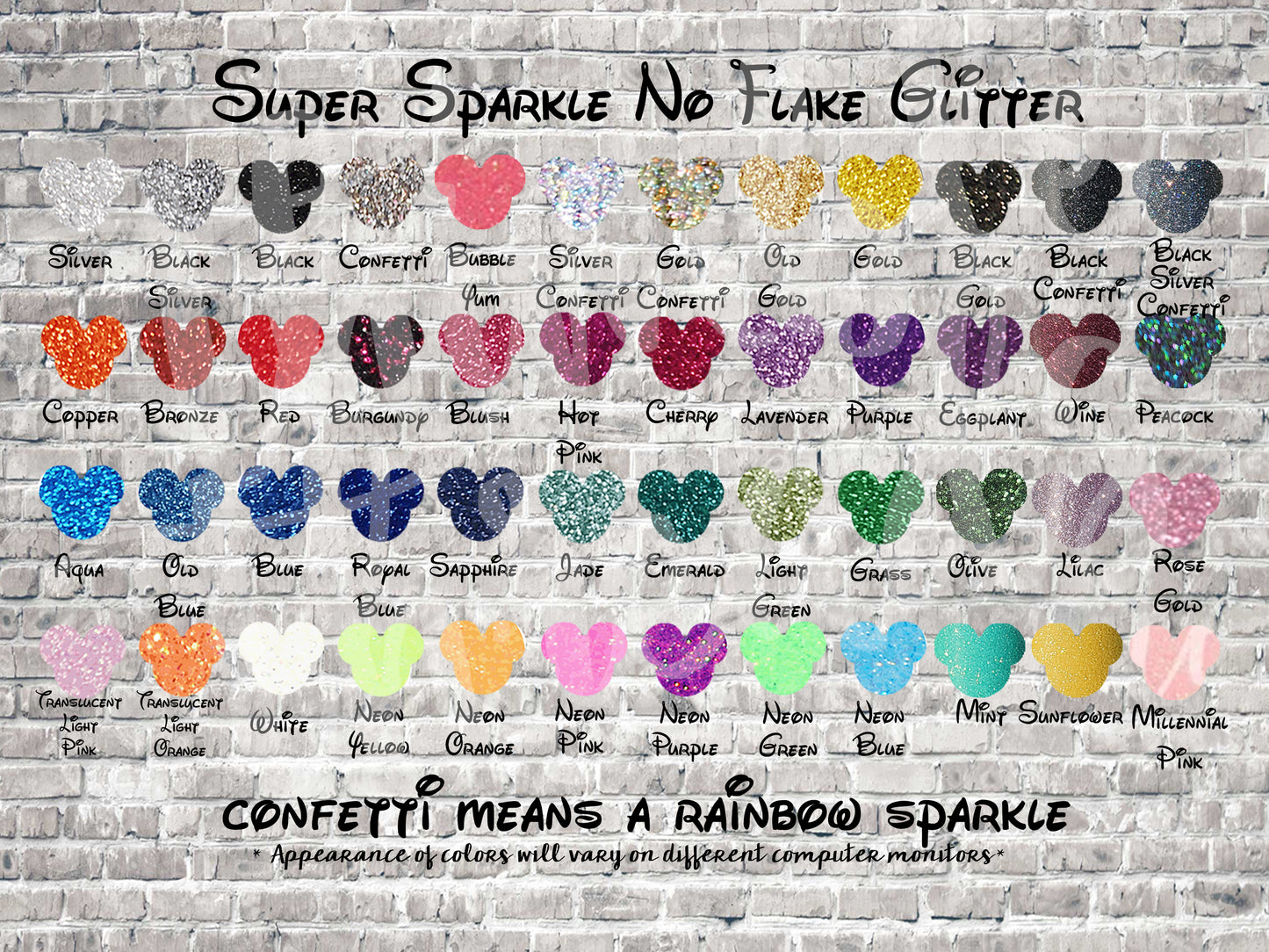 Super Sparkle No Flake Glitter Magic Band + Decal Skin Bow ONLY