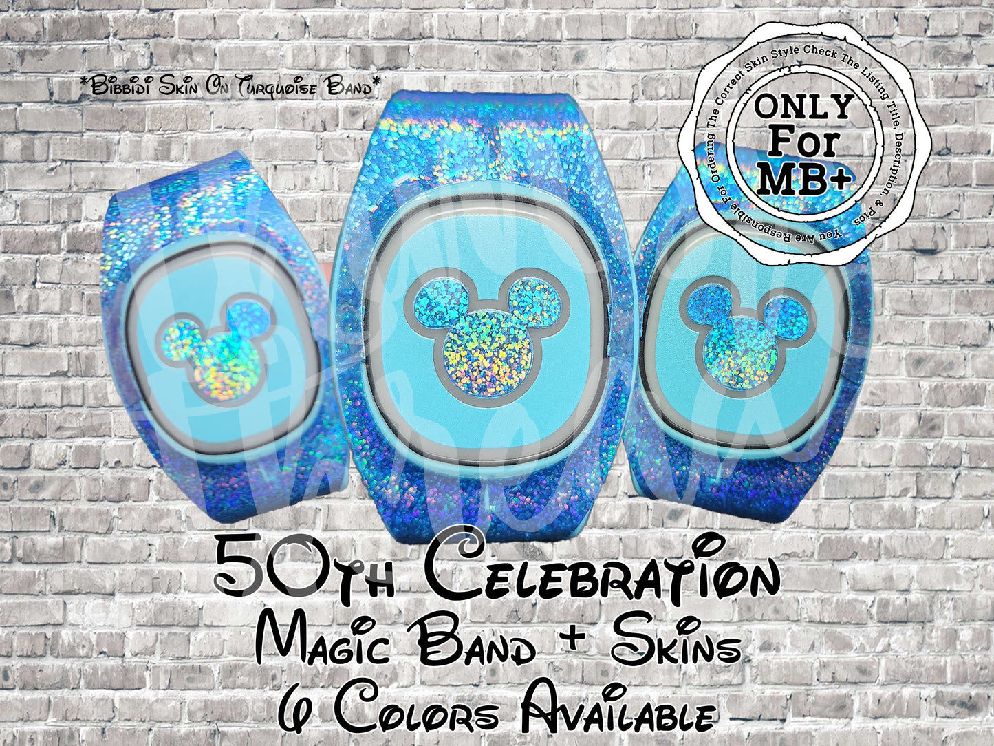 50th Celebration Shining Stars Magic Band + Decal Skin 3 Piece Wrap