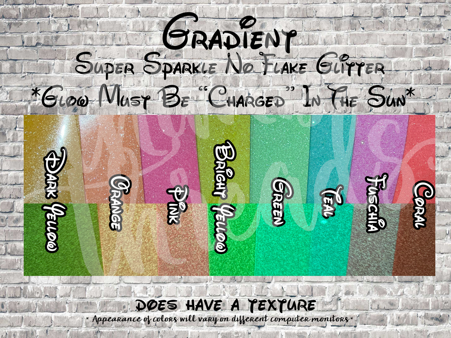 Glow Glitter Super Sparkle No Flake Glitter Magic Band + Decal Skin Bow ONLY