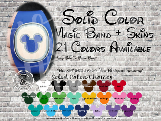 Solid Color Magic Band + Decal Skin 3 Piece Wrap